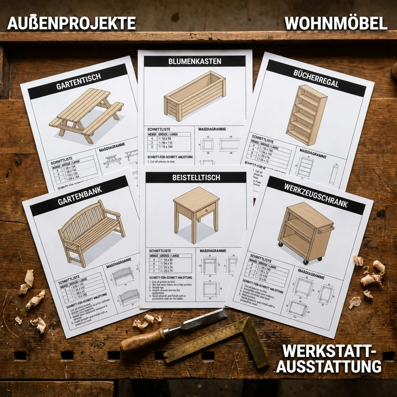 100+ Proyectos de madera (DE)