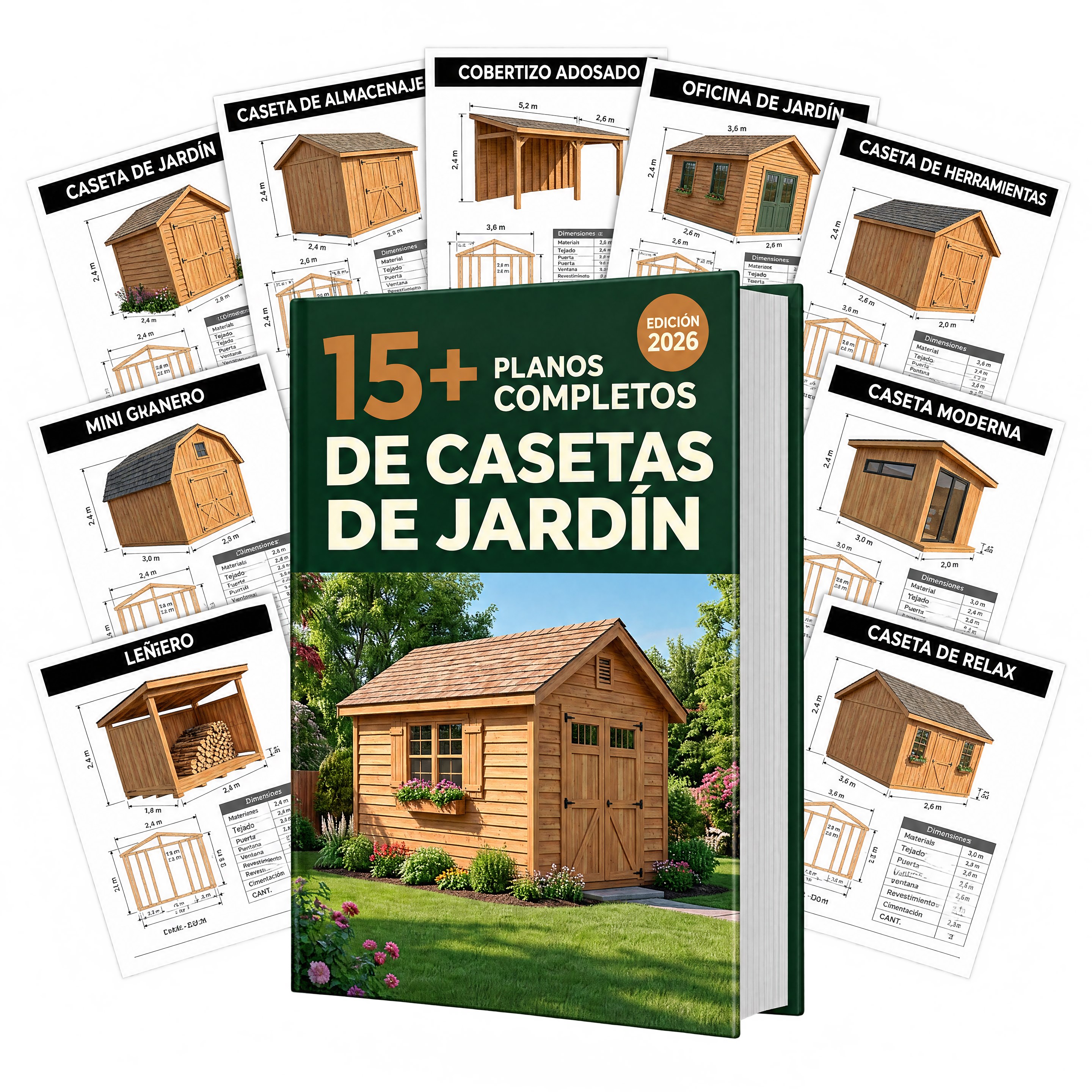 15+ Planos Completos de Casetas de Jardín