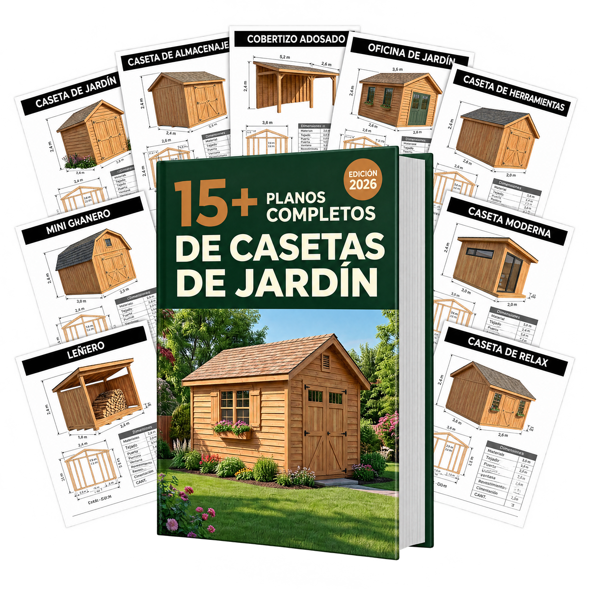 15+ Planos Completos de Casetas de Jardín